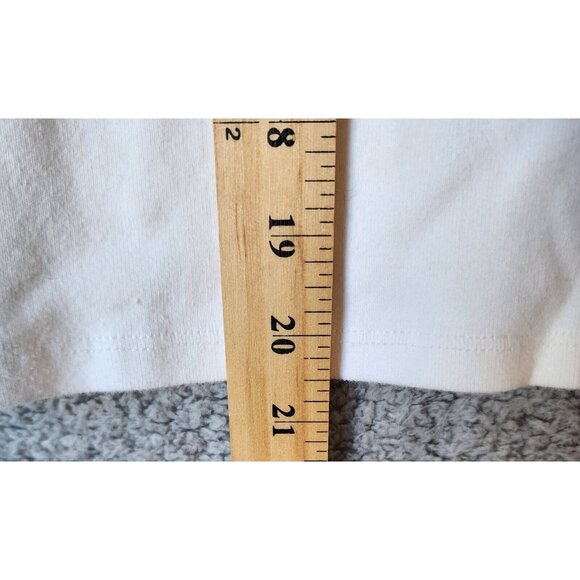 John Galt Womens Long Sleeve Baby Tee Shirt Top White Embroidered Red Devil Sz M - Picture 6 of 9